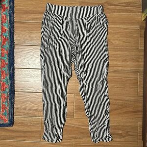 Free People black and white pinstripe Easy Pleat Pants